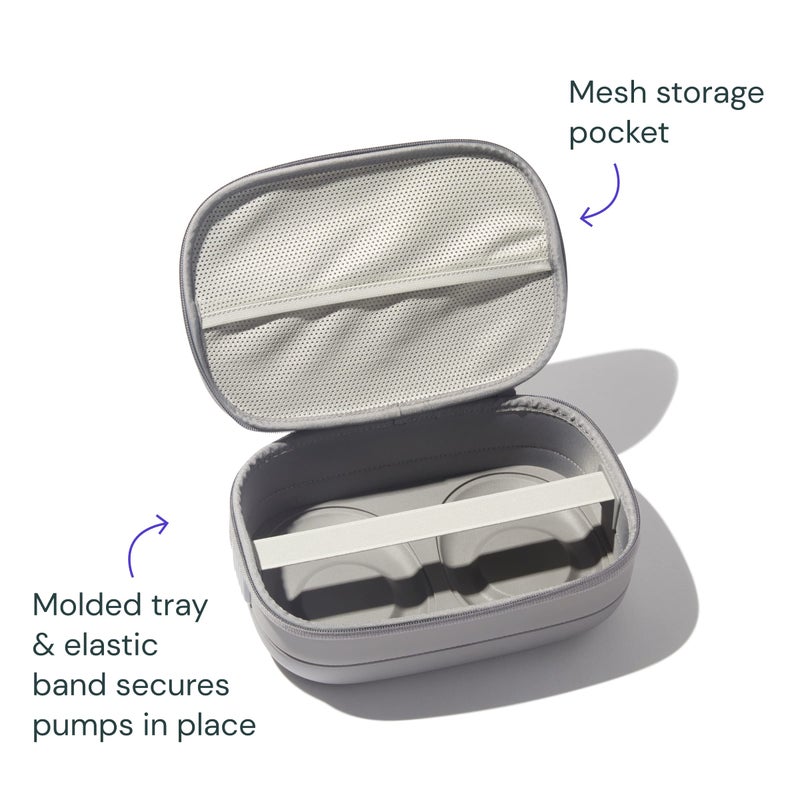 Willow Breast Pump Carrying Case, Grey, Use with Hands Free Wearable Breast Pumps, Ultra Durable Hard Shell Breast Pump Case with Removable Tray, Compact and Discreet - Image 2